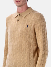 Polo Ralph Lauren cable knit wool and cashmere polo sweater - | Spazio Pritelli