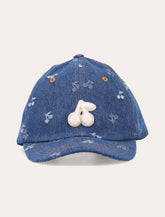Bonpoint Arnold girls’ denim cap with cherry jacquard - | Spazio Pritelli