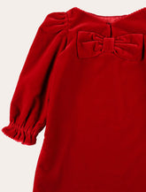 Abito Jove da bamnbina in velluto rosso con fiocco Bonpoint -  | Spazio Pritelli