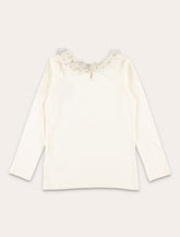T-shirt in cotone avorio con colletto in tulle Bonpoint -  | Spazio Pritelli