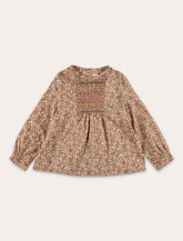 Bonpoint Juliette floral blouse in Liberty cotton with smocked panel - | Spazio Pritelli