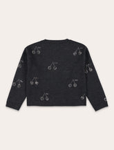Bonpoint Jabaro girls’ sweater with cherry jacquard in copper wool - | Spazio Pritelli
