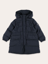 Bonpoint Jorgie girls’ long pugger jacket with removable hood - | Spazio Pritelli