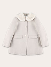 Bonpoint Favorite girls’ wool coat with faux fur collar - | Spazio Pritelli