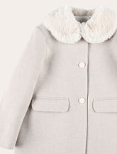 Bonpoint Favorite girls’ wool coat with faux fur collar - | Spazio Pritelli