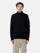 Maglione con zip in lana nero di C.P. Company - | Spazio Pritelli