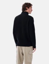 C.P. Company black wool zip sweater - | Spazio Pritelli
