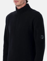 Maglione con zip in lana nero di C.P. Company - | Spazio Pritelli