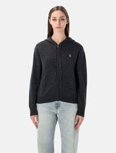 Sporty & Rich grey cashmere zip hoodie - | Spazio Pritelli