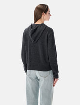 Sporty & Rich grey cashmere zip hoodie - | Spazio Pritelli