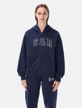 Felpa con zip S&R Ivy in cotone navy Sporty & Rich - | Spazio Pritelli