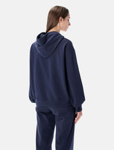 Felpa con zip S&R Ivy in cotone navy Sporty & Rich - | Spazio Pritelli