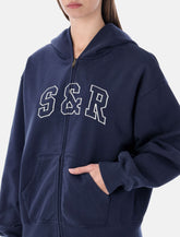 Felpa con zip S&R Ivy in cotone navy Sporty & Rich - | Spazio Pritelli