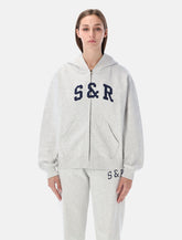 Felpa con zip S&R Ivy in cotone grigio melange Sporty & Rich - | Spazio Pritelli