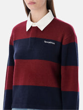 Sporty & Rich merlot and navy cashmere Rugby polo - | Spazio Pritelli