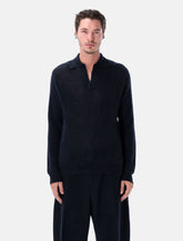 Auralee baby suri alpaca sheer knit skipper polo - | Spazio Pritelli