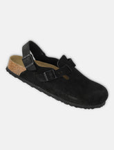 Birkenstock Tokio black nubuck leather mules with strap - | Spazio Pritelli