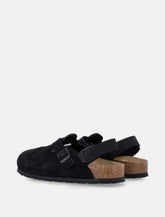 Birkenstock Tokio black nubuck leather mules with strap - | Spazio Pritelli