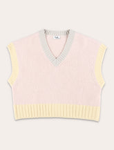 Il Gufo Girls’ Color Block merino wool vest - | Spazio Pritelli