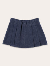 Il Gufo pleated blue denim skirt - | Spazio Pritelli