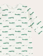 Tutina in cotone felpato con stampa coccodrilli di Petit Bateau -  | Spazio Pritelli