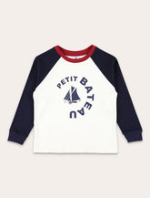 Petit Bateau boys’ long-sleeved cotton colourblock t-shirt -  | Spazio Pritelli