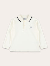Petit Bateau boys’ printed cotton piqué long-sleeve polo - | Spazio Pritelli
