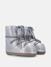 Moon Boot Icon Low Silver Glitter Kids - | Spazio Pritelli