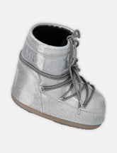 Moon Boot Icon Low Silver Glitter Kids - | Spazio Pritelli