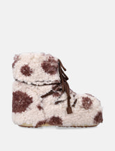 Moon Boot Icon Low Curly Brown Cow Print - | Spazio Pritelli