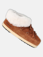 Moon Boot EVX suede mules with sheepskin trim - | Spazio Pritelli
