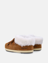 Moon Boot EVX suede mules with sheepskin trim - | Spazio Pritelli