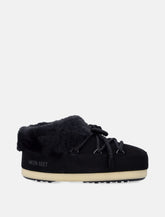 Moon Boot EVX suede mules with sheepskin trim - | Spazio Pritelli