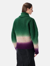 Cardigan bomber in lana lavorata a maglia multicolor di Sacai - | Spazio Pritelli