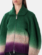 Cardigan bomber in lana lavorata a maglia multicolor di Sacai - | Spazio Pritelli