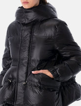 Sacai black hooded short padded puffer jacket - | Spazio Pritelli