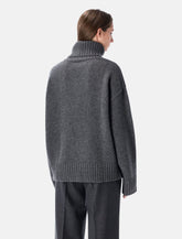 Rhea Heavy Grey Wool Turtleneck Sweater - | Spazio Pritelli