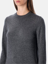 Rhea Grey Mélange Wool Cashmere Crewneck Sweater - | Spazio Pritelli