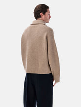 Cardigan con zip Sandos in lana merino di Studio Nicholson - | Spazio Pritelli