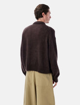 Studio Nicholson Dune brown superkid mohair polo sweater - | Spazio Pritelli