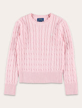 Polo Ralph Lauren Kids pink cable-knit cotton sweater - | Spazio Pritelli
