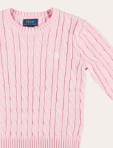 Polo Ralph Lauren Kids pink cable-knit cotton sweater - | Spazio Pritelli