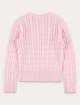 Polo Ralph Lauren Kids pink cable-knit cotton sweater - | Spazio Pritelli