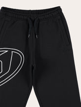 Kid - Diesel Black Sweatpants with Oval D Embroidery - | Spazio Pritelli