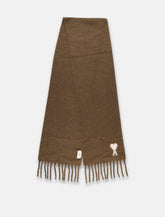 Ami Paris alpaca wool blend scarf with Ami de Coeur logo - | Spazio Pritelli