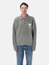 Maglione polo Ami Paris in lana con logo Ami de Coeur -  | Spazio Pritelli