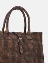 Borsa shopper in suede effetto vintage Emporio Armani - | Spazio Pritelli