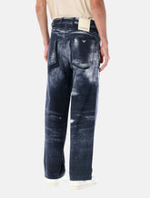 Emporio Armani Organic Cotton Drill Jeans with Used-Effect Print - | Spazio Pritelli