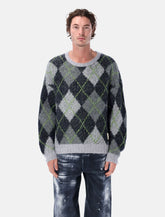 Emporio Armani Recycled Wool Argyle Sweater - | Spazio Pritelli