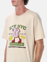 Emporio Armani Cotton Jersey T-Shirt with New York Print - | Spazio Pritelli